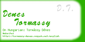 denes tormassy business card