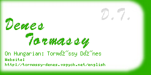 denes tormassy business card